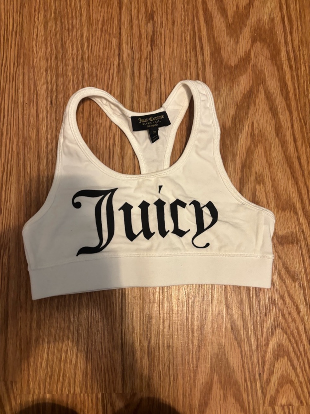 Juicy Couture White Racerback Tank with Black Logo
